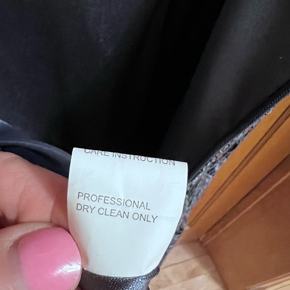 Patra dress, size 10, gray, lace, cap sleeve - Picture 2 of 7